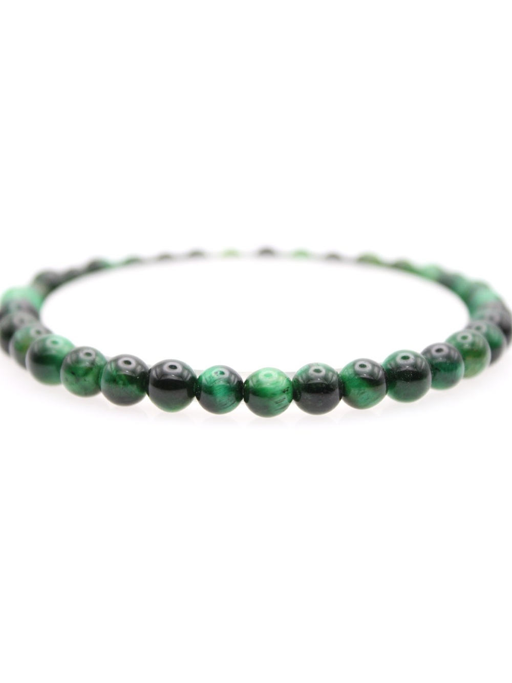 Green Tiger Eye Beaded Stretch Bracelet